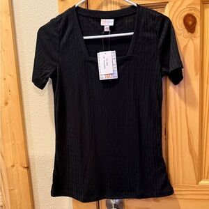 LuLaRoe Black Ribbed Martha Top
